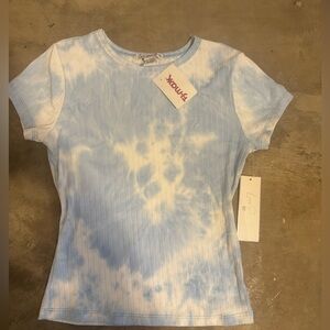 Blue and white tie dye shirt size S